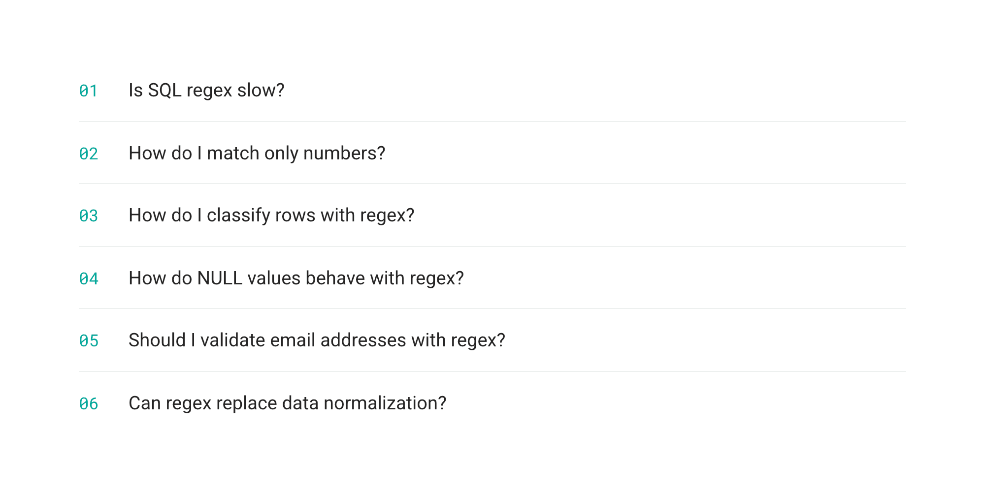 What is SQL Regex