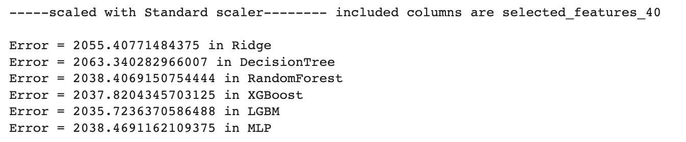 Data Project Machine Learning Models Output
