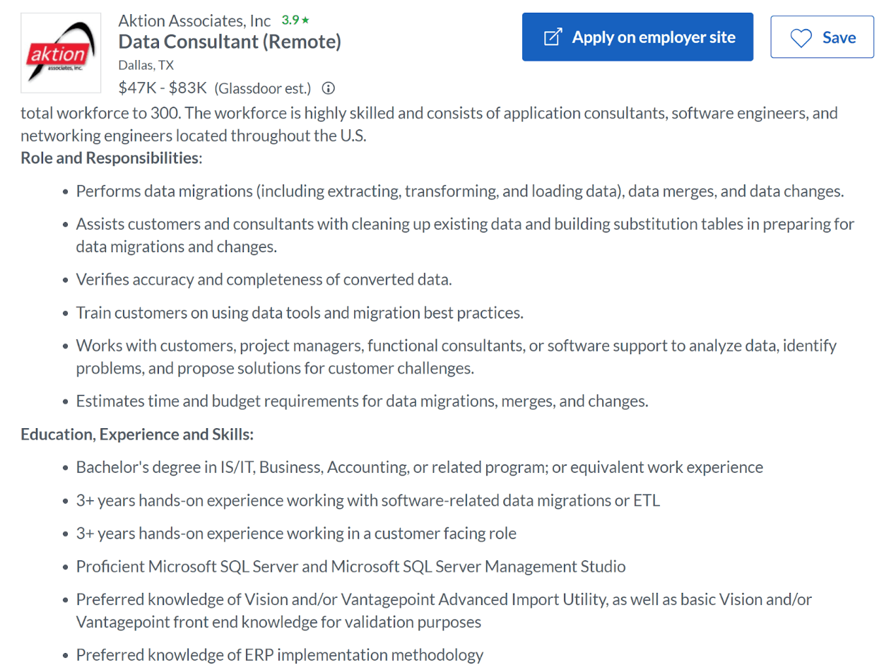 Remote Data Consultant Job Role