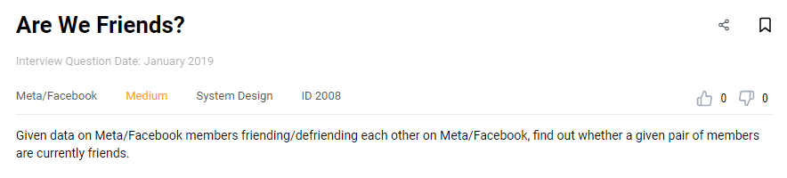 Facebook data engineer interview question to find a pair of friends