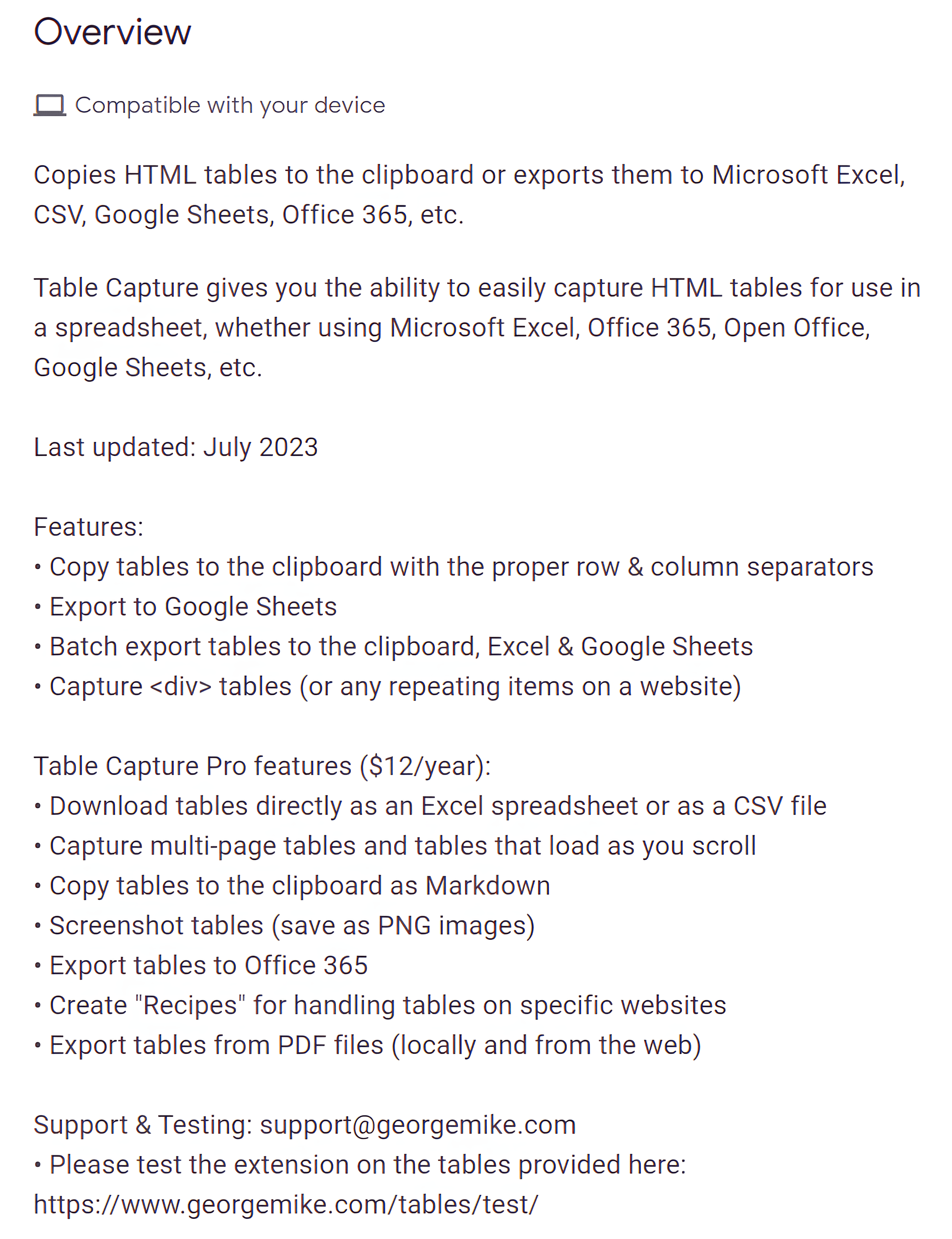 Table Capture AI Chrome Extension