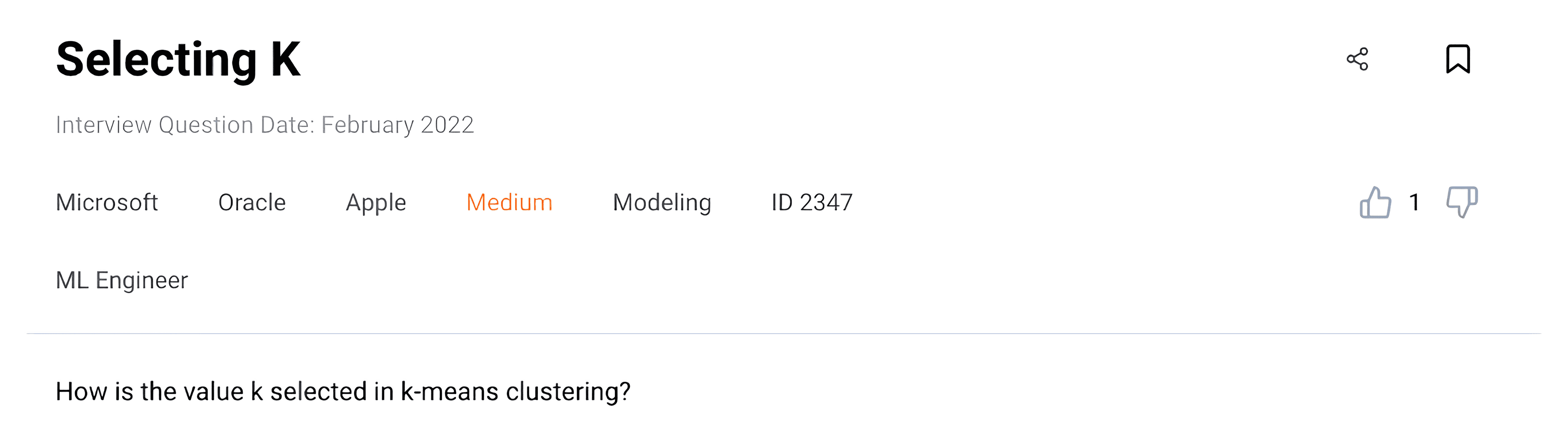 AI interview questions regarding Selecting K