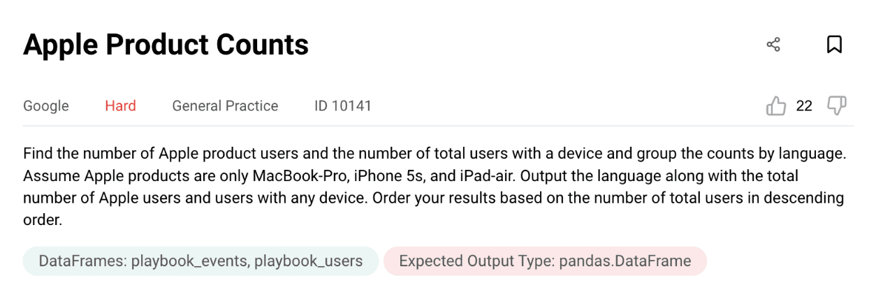 Product analyst interview question from Google