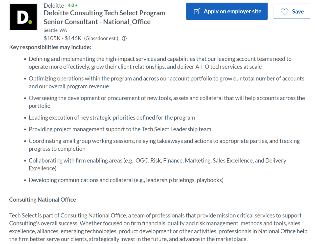 Remote Sr. Data Consultant Job Role