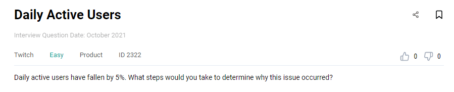 Business analyst interview question from Twitch