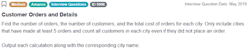 Data Analyst SQL Interview Question from Amazon