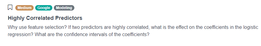 Google Data Scientist Interview Question for Highly Correlated Predictors