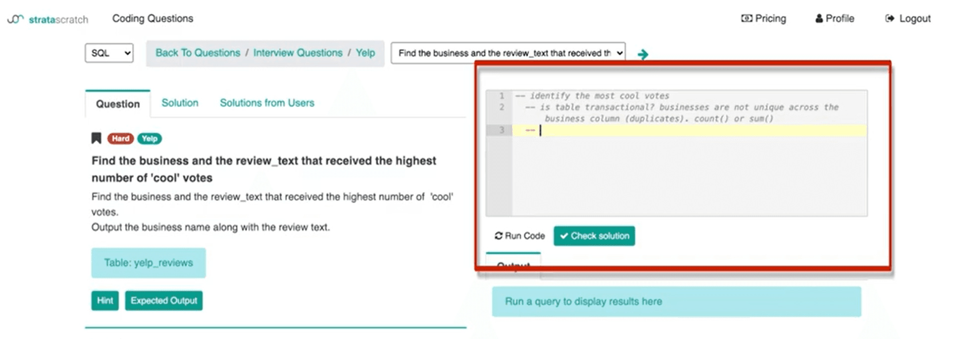 organize data science interview solution