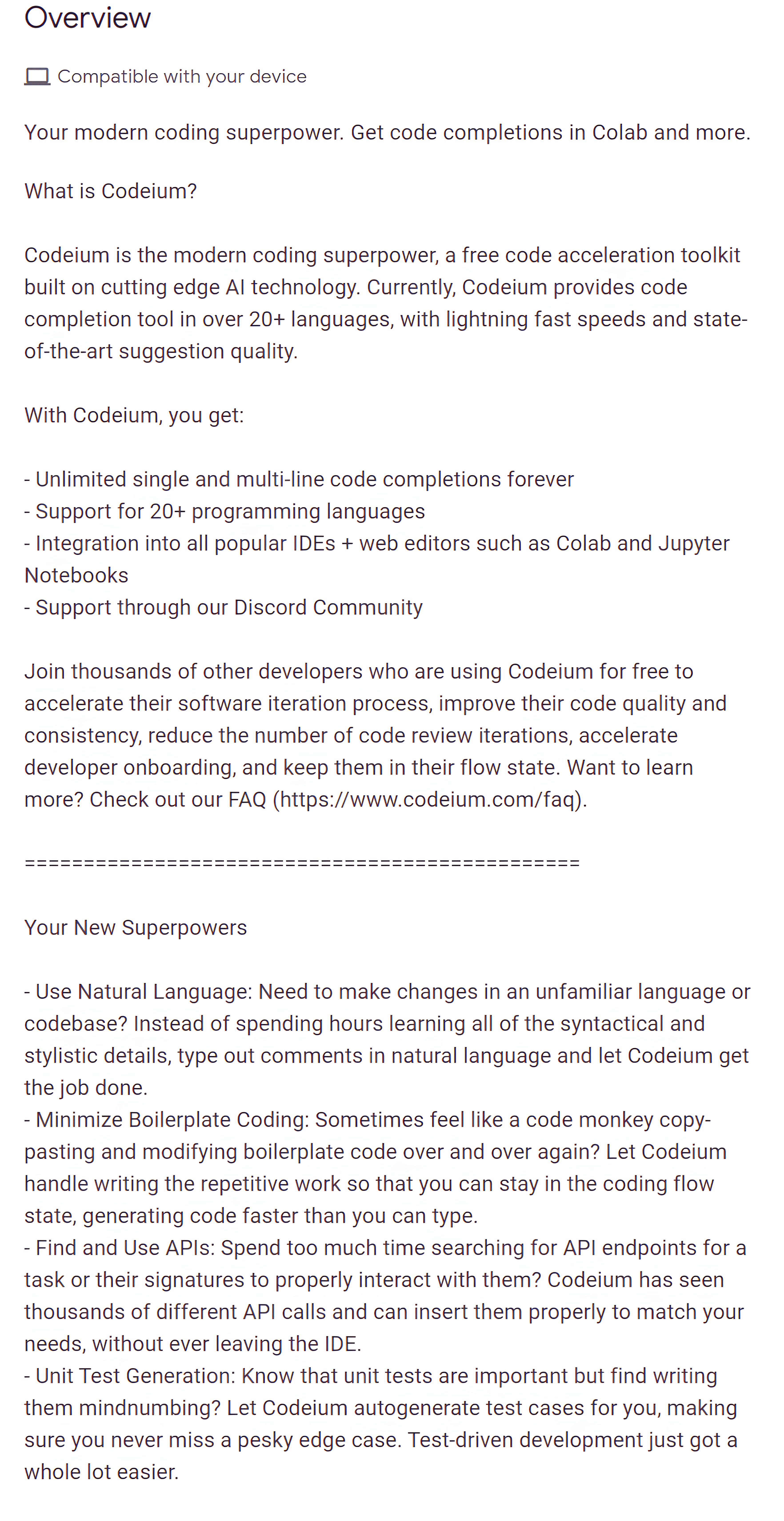 Codeium AI Chrome Extension