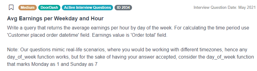 DateTime Python Data Science Interview Question from Doordash