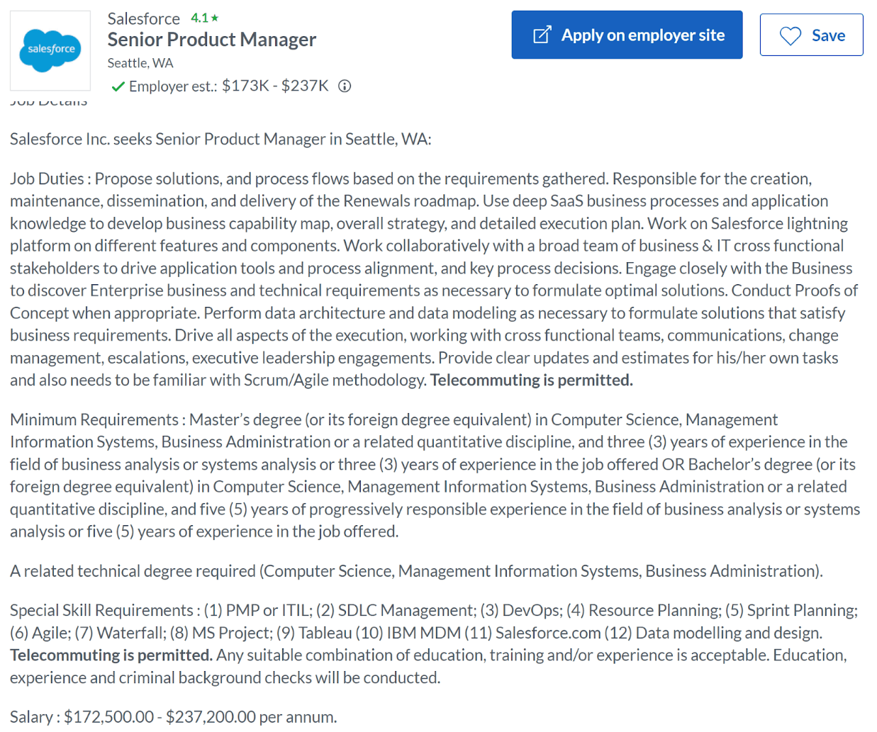 Remote Sr. Data Product Manager Job Role