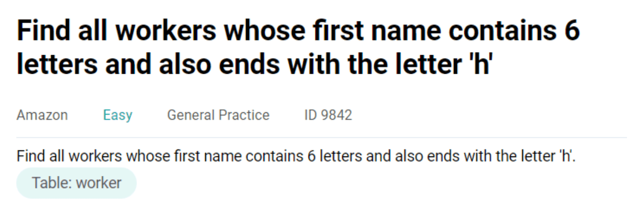 MySQL interview question from Amazon