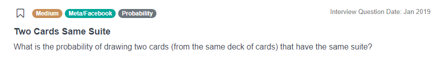 Data Science Probability Interview Questions from Facebook
