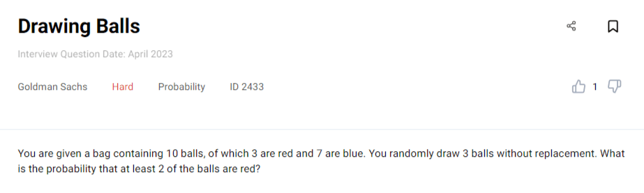 Probability Cheat Sheet Interview Question 11