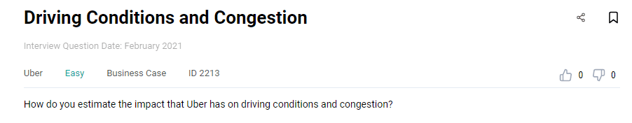 Business analyst interview question from Uber