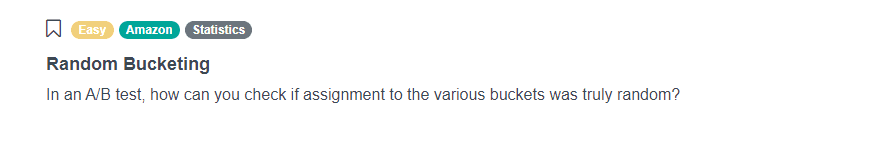 Amazon Data Science Interview Question for Random Bucketing