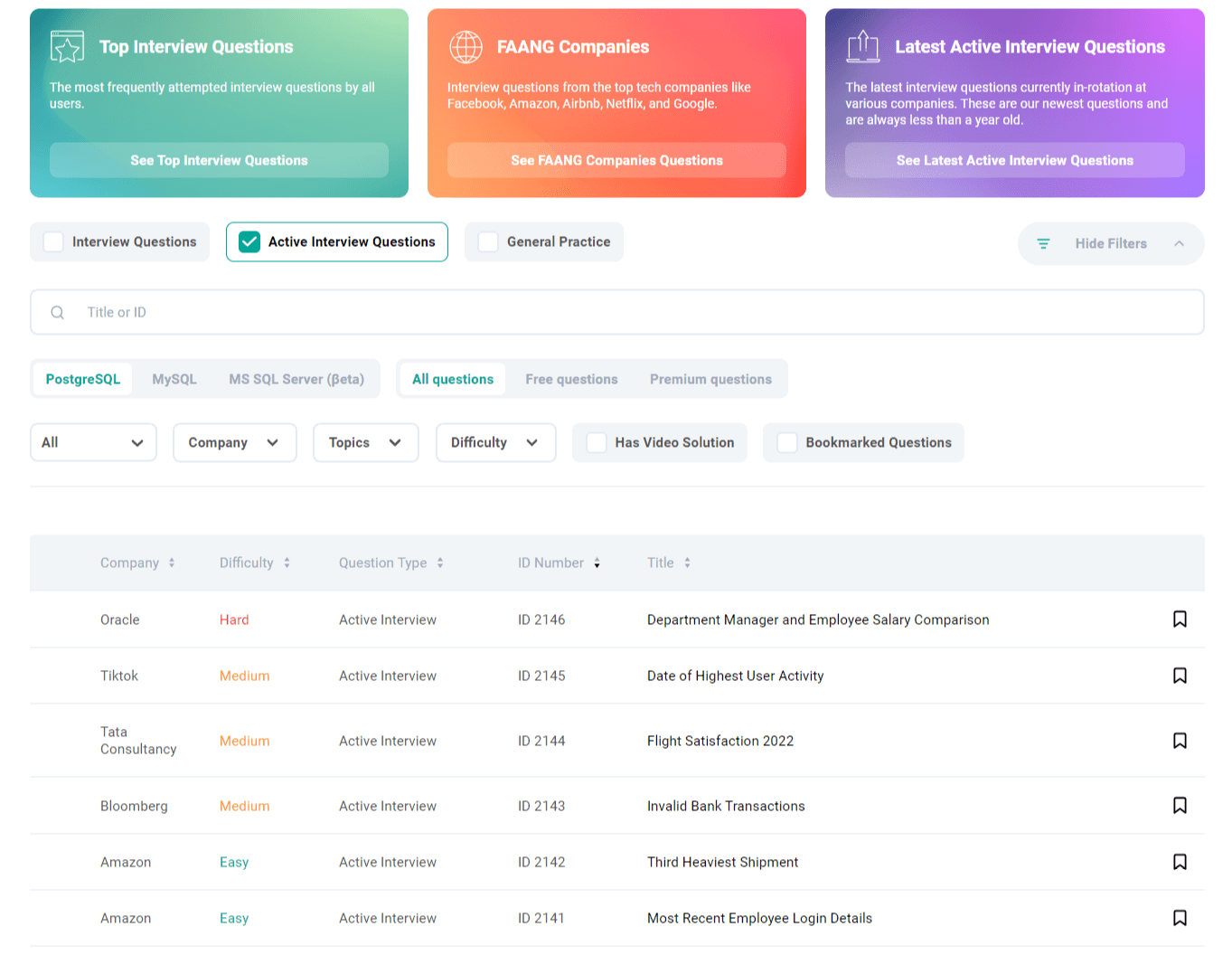Alternative Data Science SQL Resource to LeetCode