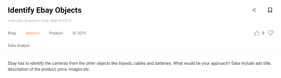 Non coding product analyst interview question