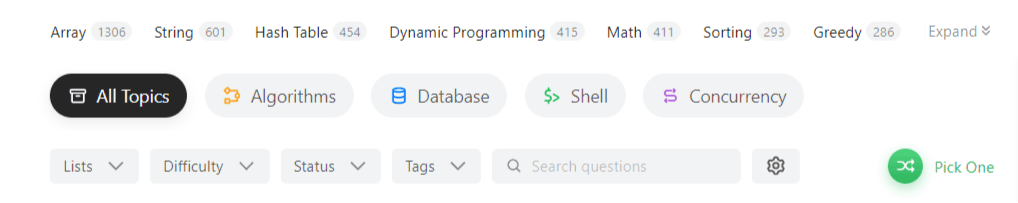 Categories of LeetCode for data science