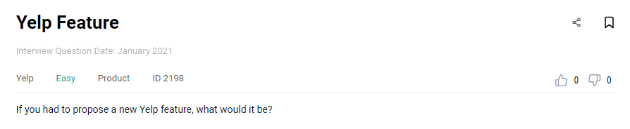 Business analyst interview question from Yelp