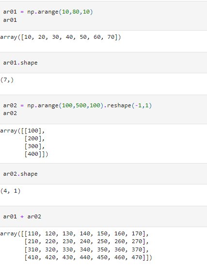 Numpy Broadcasting Example