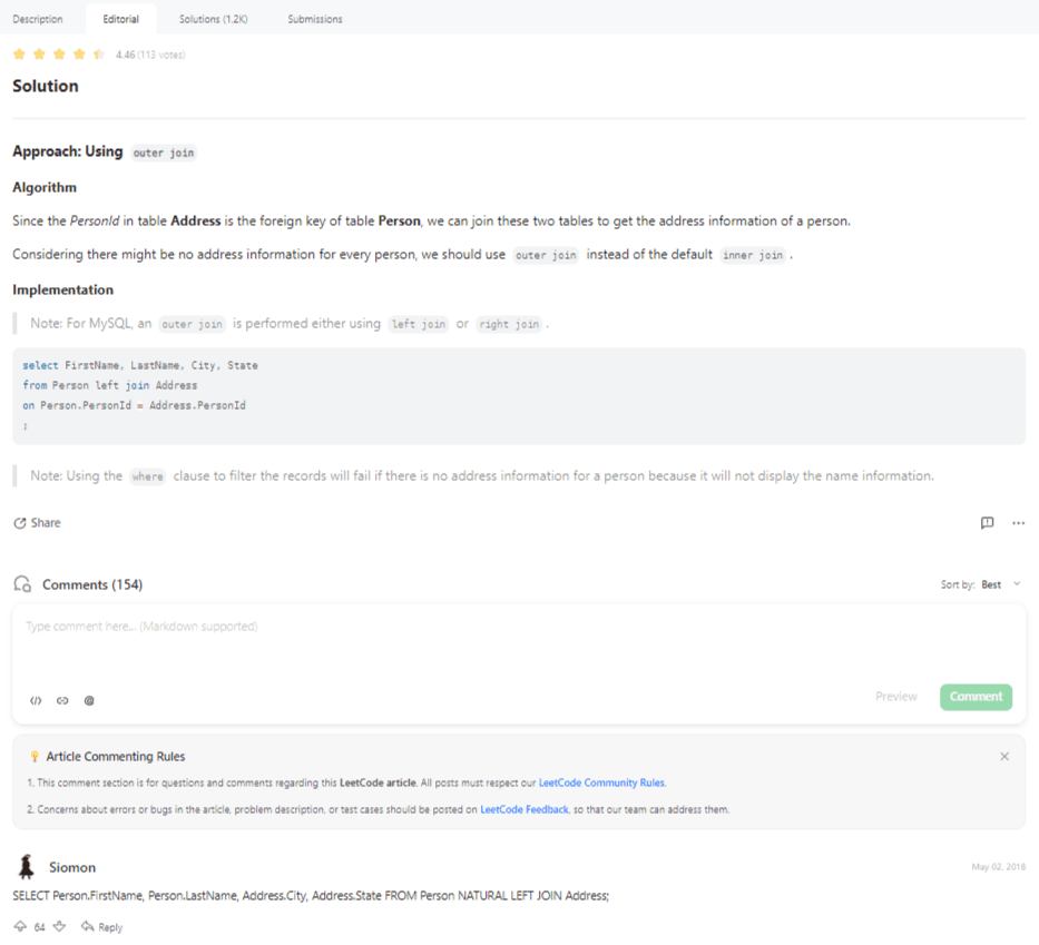 data science leetcode Solution Tab