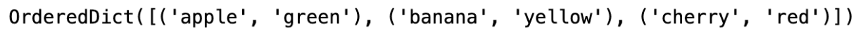 Application of Python Collection for maintaining order with ordereddict