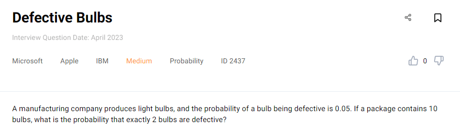 Probability Cheat Sheet Interview Question 6