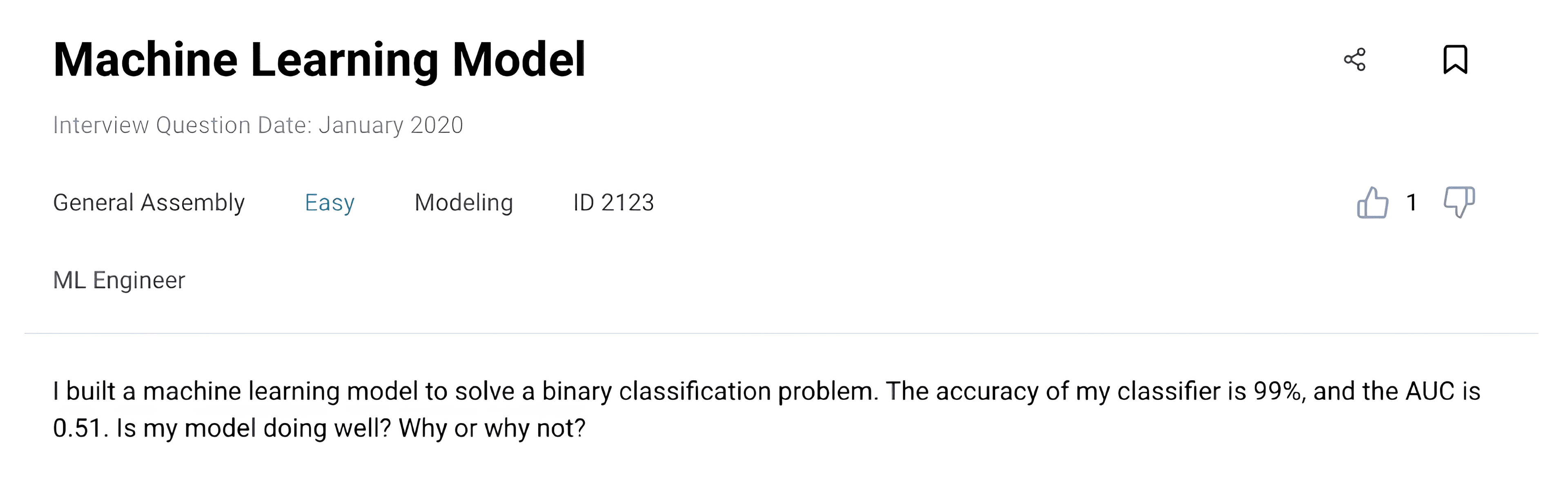 AI interview questions regarding ML Modeling