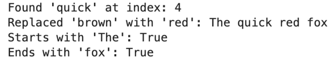 Python String method example