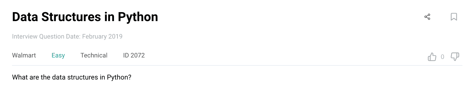 data structures in python data science interview question