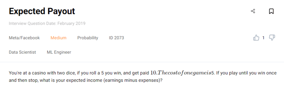 Probability Cheat Sheet Interview Question 9