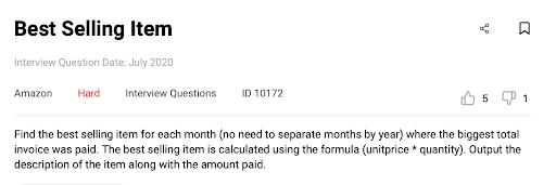 Data Engineer Interview Question from Amazon