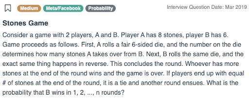 Facebook Data Scientist Probability Interview Question