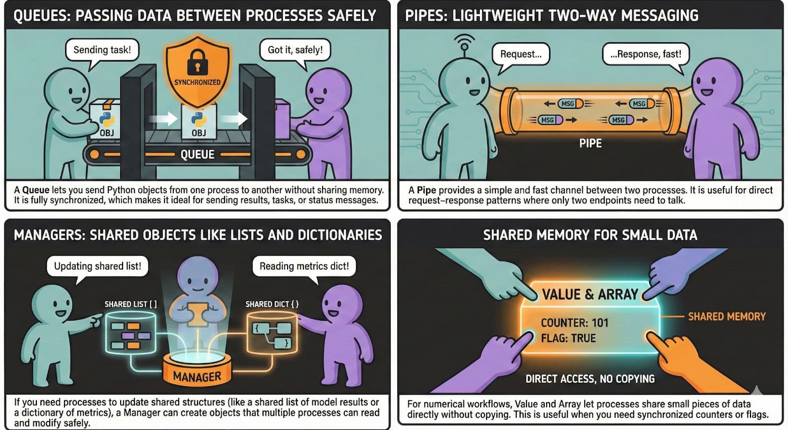 Python Multiprocessing Inter-process Communication and Shared State