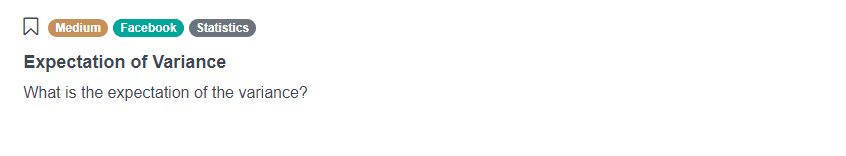 Facebook Data Scientist Interview problem for Variance