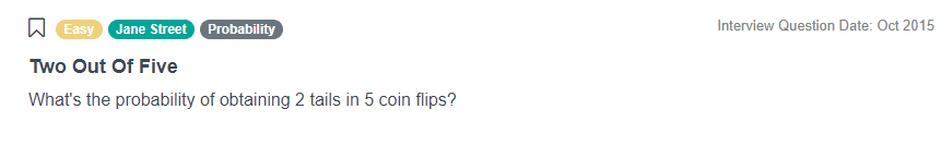 Data Science Probability Interview Questions for Two Out Of Five