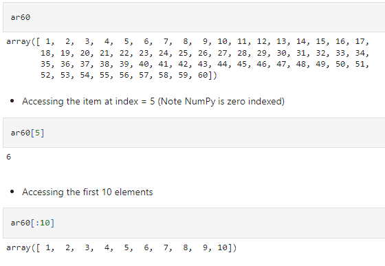 Indexing and Slicing