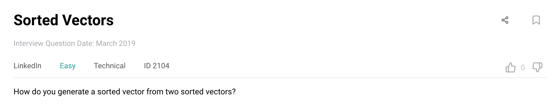 Sorted vectors python data science interview question