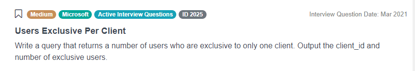 Microsoft Data Science Interview Questions for Users Exclusive Per Client