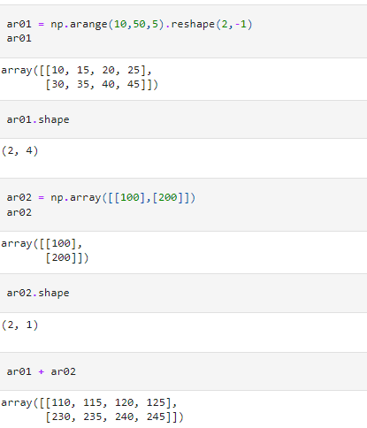 Numpy Broadcasting Example