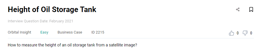 Business analyst interview question from Orbital Insight