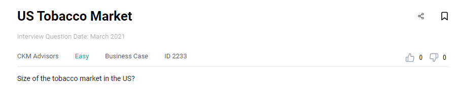 Business analyst interview question from CKM Advisors