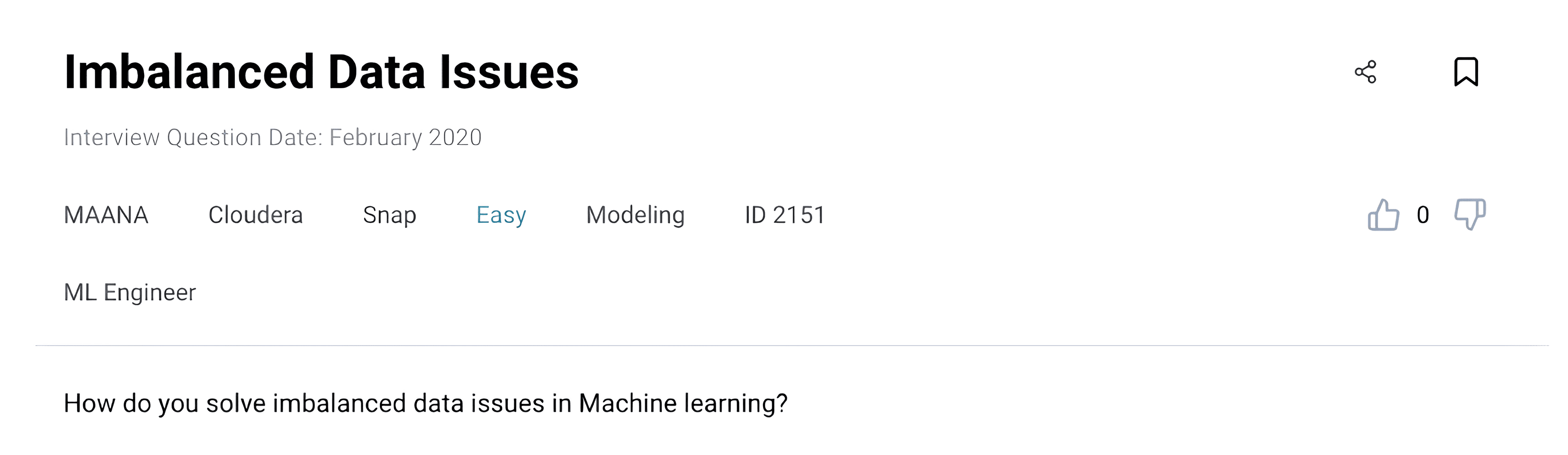 AI interview questions regarding Imbalanced Data Issue