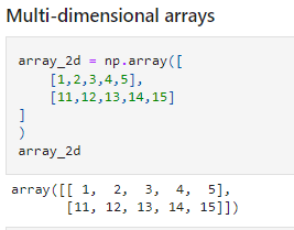 Multi-dimensional arrays