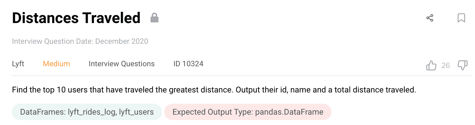 Python data science interview question from Lyft