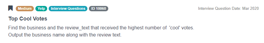 SQL Interview Question from Yelp