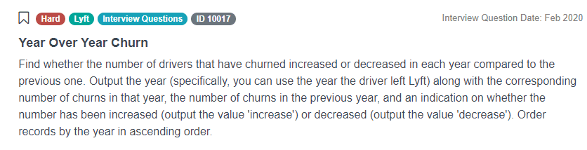 Python Interview Questions for Year Over Year Churn