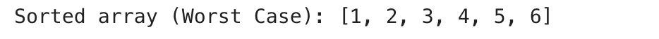 Worst Case Time Complexity of Quick Sort Analysis for Array