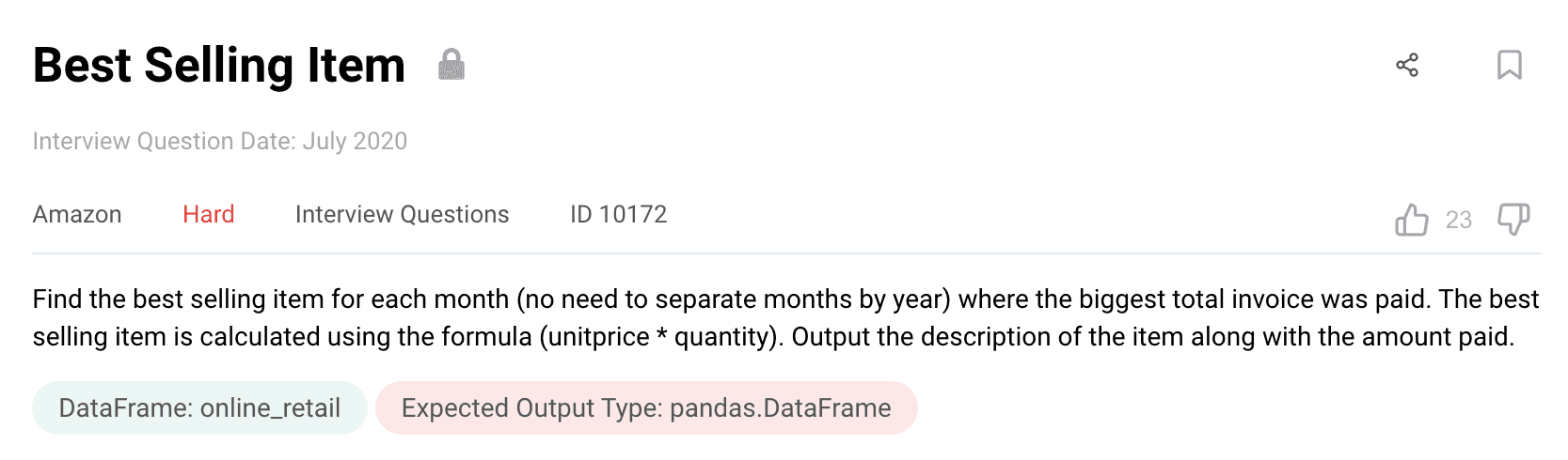 Python data science interview question from Amazon